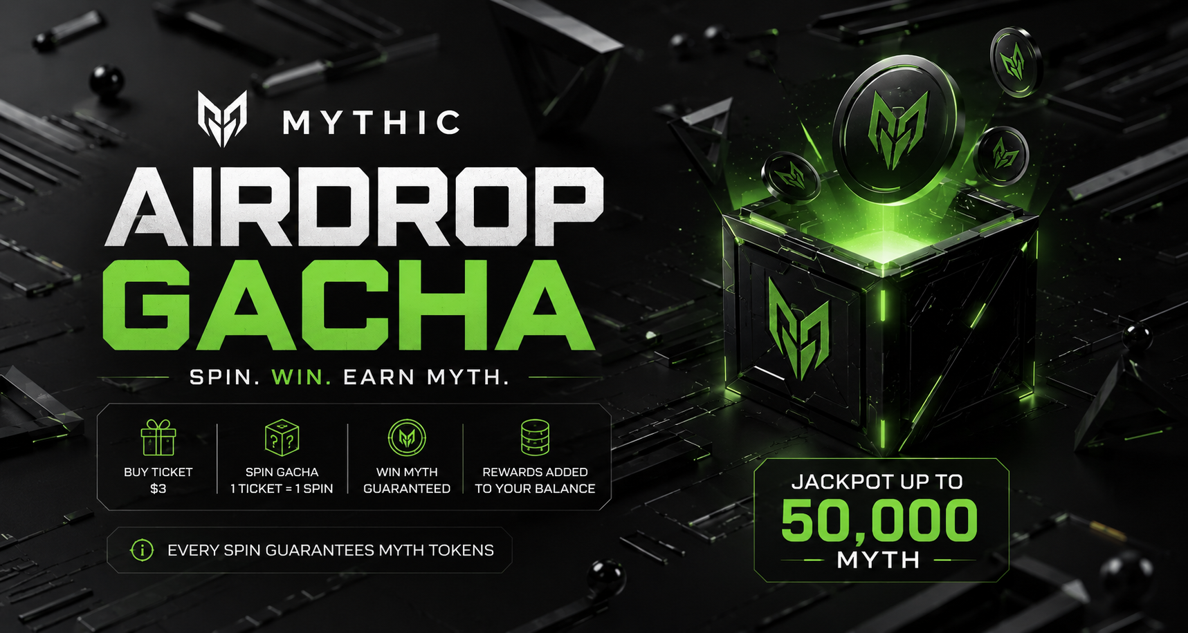 MYTHIC Airdrop Gacha — 1,000,000 MYTH prize pool